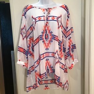 Heart Soul Plus Red White and Blue Blouse Top NWOT